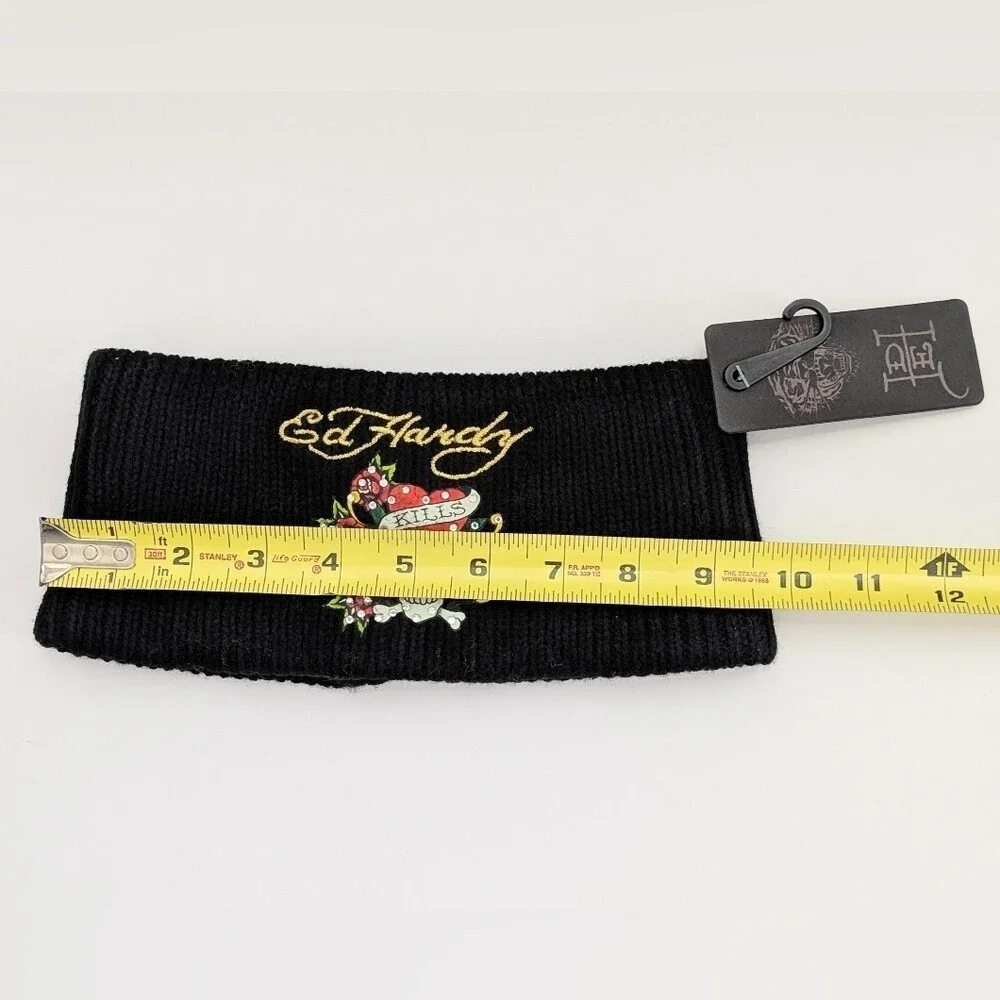 NWT Ed Hardy Winter Knit Headband Head/Ear Wrap/Warmer Kills Love Slowly